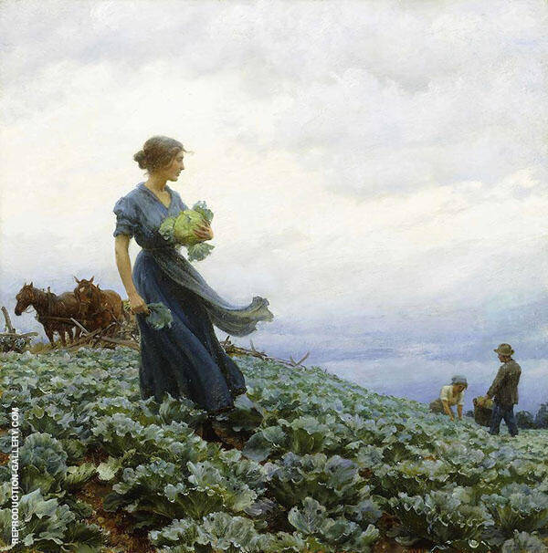 The Cabbage Field by Charles Courtney Curran | Oil Painting Reproduction