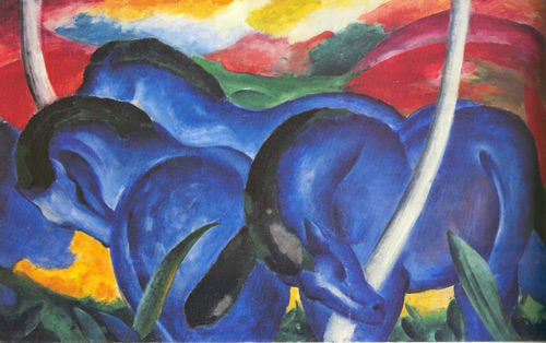 Large Blue Horses 1911 by Franz Marc | Oil Painting Reproduction