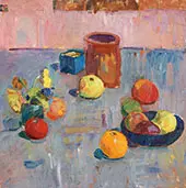 Still Life With Fruits And Pot By Karl Isakson