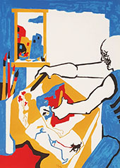 Artist in Studio 1994 By Jacob Lawrence