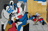 Five Builders with Tool Box 1996 By Jacob Lawrence