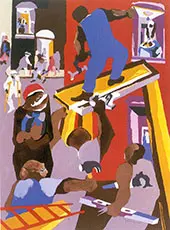 Man on a Scaffold 1985 By Jacob Lawrence
