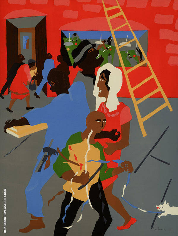On The Way 1990 by Jacob Lawrence Oil Painting Reproduction