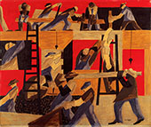 The Builders 1947 By Jacob Lawrence