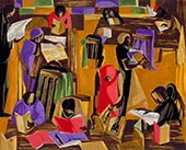 The Library 1960 By Jacob Lawrence