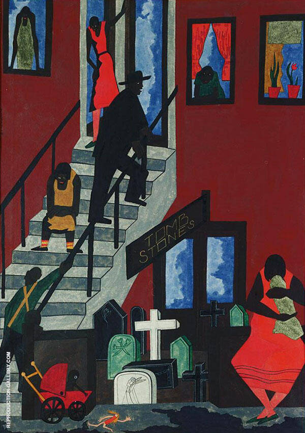 Tombstones 1942 by Jacob Lawrence | Oil Painting Reproduction