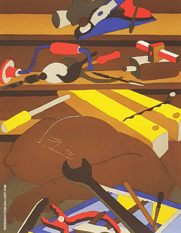 Tools 1977 by Jacob Lawrence | Oil Painting Reproduction