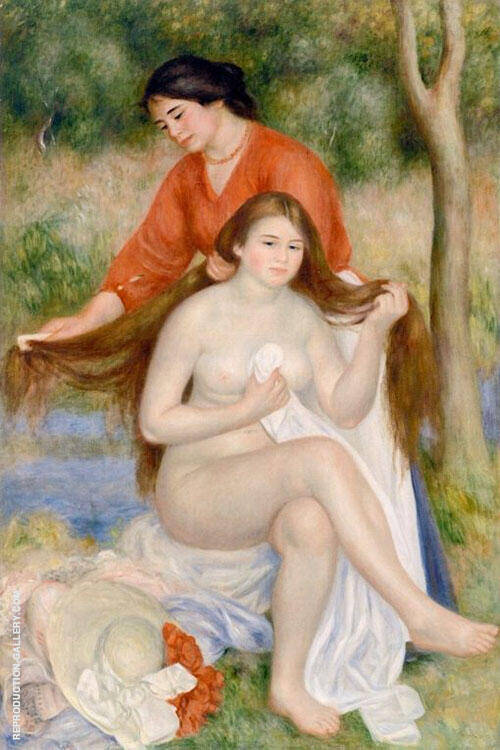 Bather and Maid by Pierre Auguste Renoir | Oil Painting Reproduction