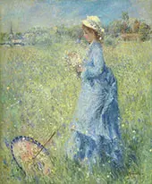 Girl Gathering Flowers c1872 By Pierre Auguste Renoir