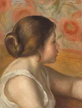 Head of a Young Girl c1890 By Pierre Auguste Renoir