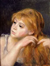 Head of a Young Woman 1890 By Pierre Auguste Renoir