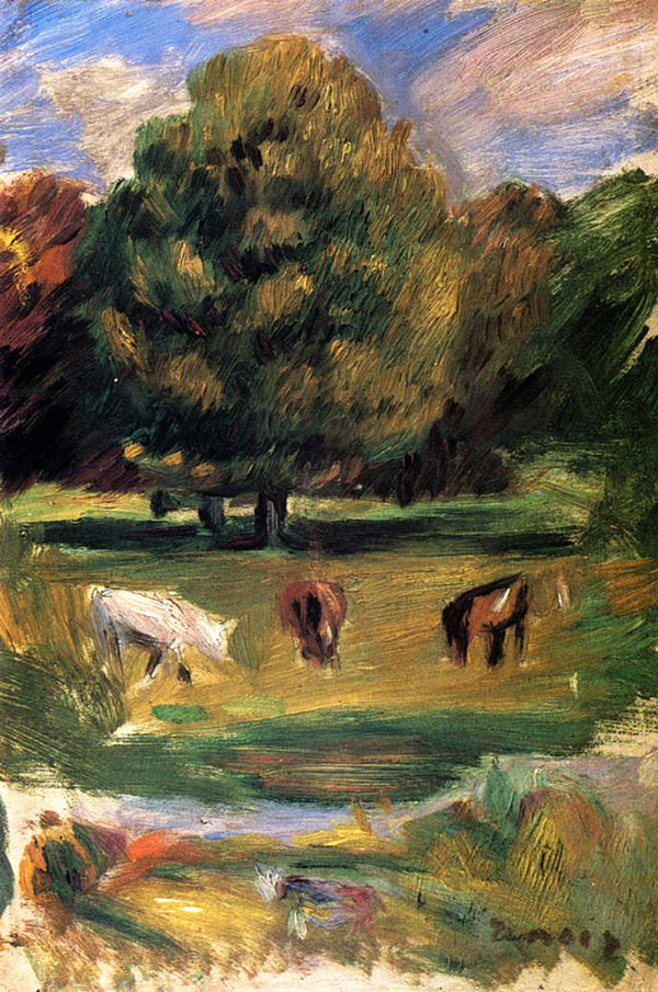 Landscape with Horses By Pierre Auguste Renoir