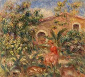 Landscape with Woman and Dog By Pierre Auguste Renoir