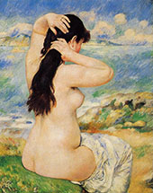 Nude Fixing Her Hair 1885 By Pierre Auguste Renoir