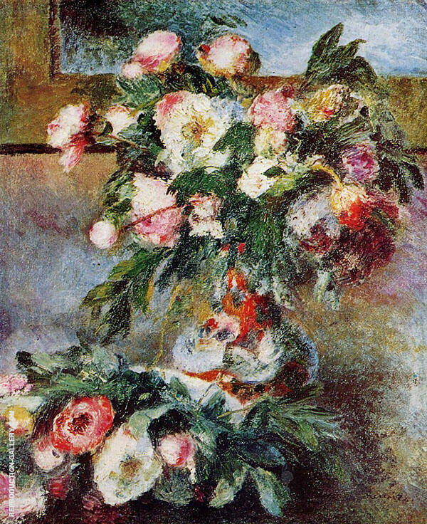 Peonies 1878 by Pierre Auguste Renoir | Oil Painting Reproduction
