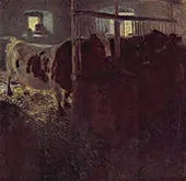 Cows in a Barn 1899 By Gustav Klimt