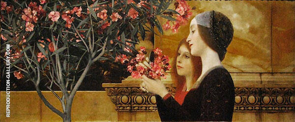Two Girls with an Oleander c1890 | Oil Painting Reproduction