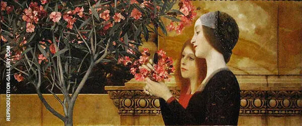 Two Girls with an Oleander c1890 By Gustav Klimt