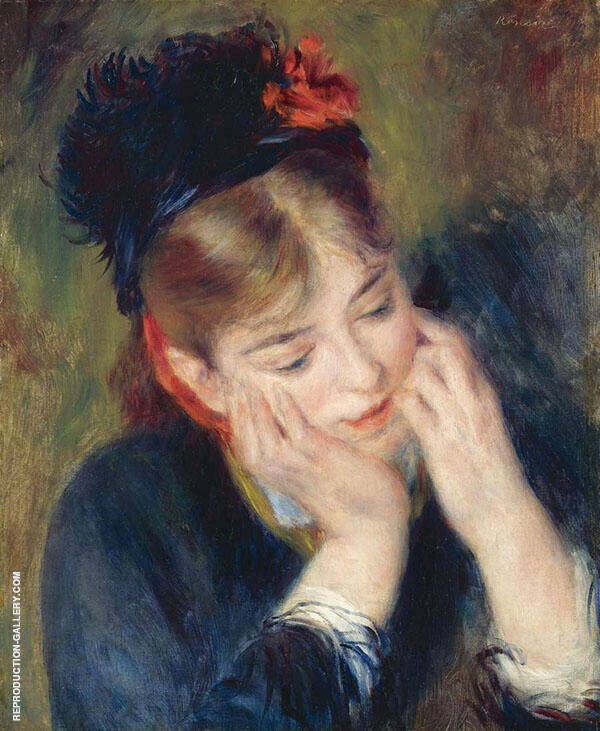 Reflexion 1877 by Pierre Auguste Renoir | Oil Painting Reproduction