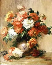 Still Life with Dahlias By Pierre Auguste Renoir