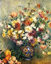 Vase of Chrysanthemums 1880 By Pierre Auguste Renoir