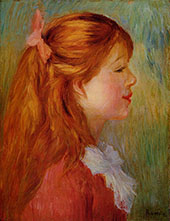 Young Girl with Long Hair in Profile 1890 By Pierre Auguste Renoir