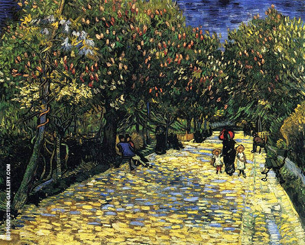 Avenue with Flowering Chestnut Trees Arles 1889 | Oil Painting Reproduction