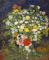 Chrysanthemums and Wild Flowers in a Vase By Vincent van Gogh