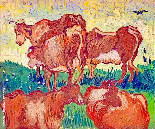 Cows 1890 By Vincent van Gogh