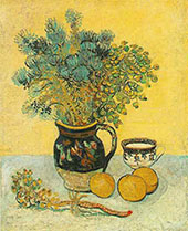 Still Life Majolica Jug with Wildflowers By Vincent van Gogh
