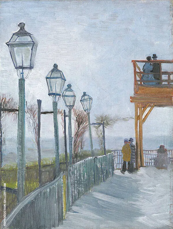 Terrace and Observation Deck at The Moulin de Blute Fin Montmartre 1887 By Vincent van Gogh