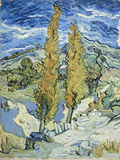 Two Poplars on a Road Through The Hills By Vincent van Gogh
