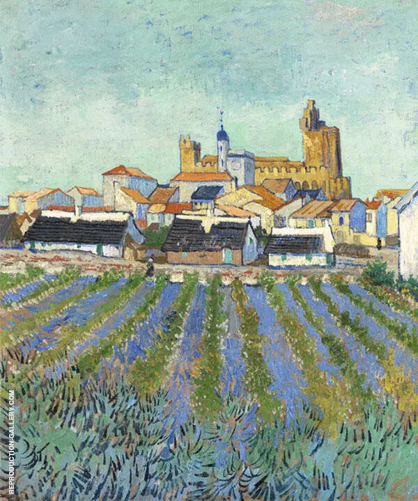 View of Saintes Maries 1888 By Vincent van Gogh