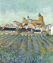 View of Saintes Maries 1888 By Vincent van Gogh
