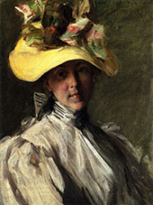 Woman with a Large Hat By William Merritt Chase
