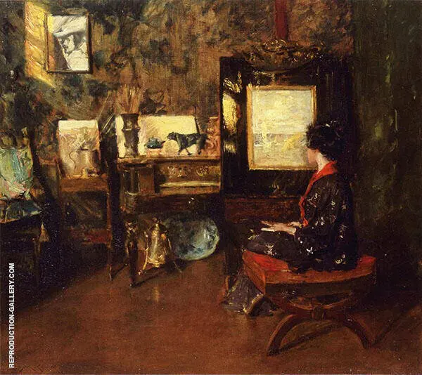 Alice in The Shinnecock Studio By William Merritt Chase