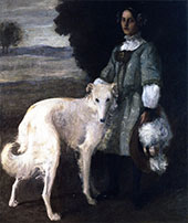 Alice with Wolfhound By William Merritt Chase