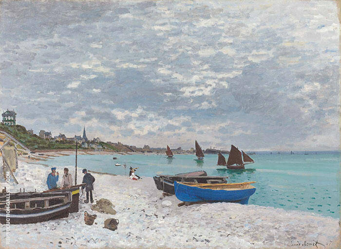 Beach Sainte Adresse 1867 by Claude Monet | Oil Painting Reproduction