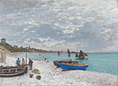 Beach Sainte Adresse 1867 By Claude Monet