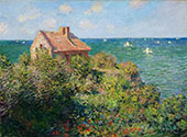 Fisherman's Cottage on the Cliffs at Varengville 1882 By Claude Monet