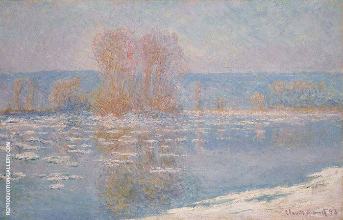 Floes at Bennecourt 1893 by Claude Monet | Oil Painting Reproduction