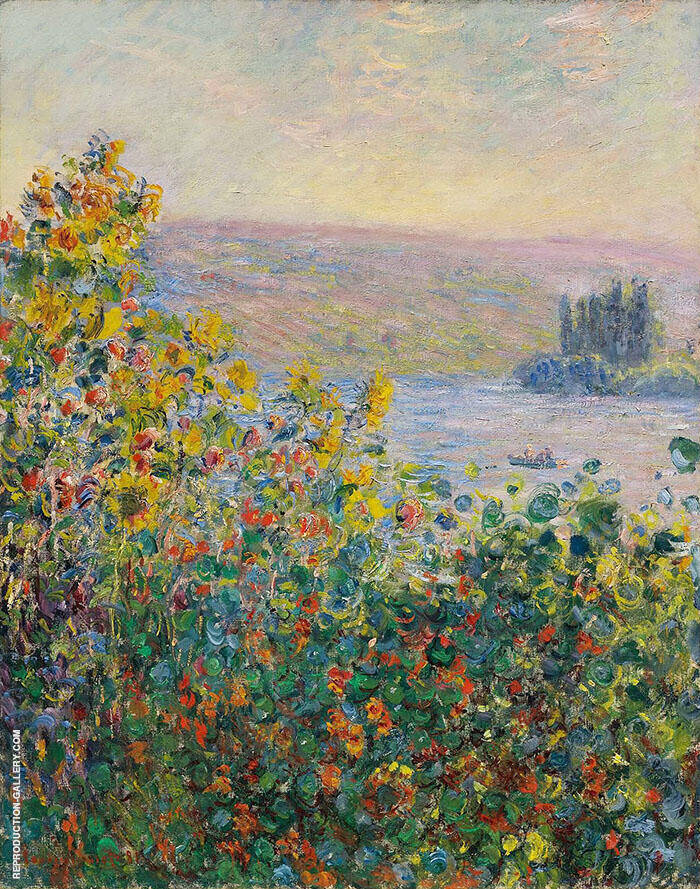Flower Beds at Vetheuil 1881 by Claude Monet | Oil Painting Reproduction
