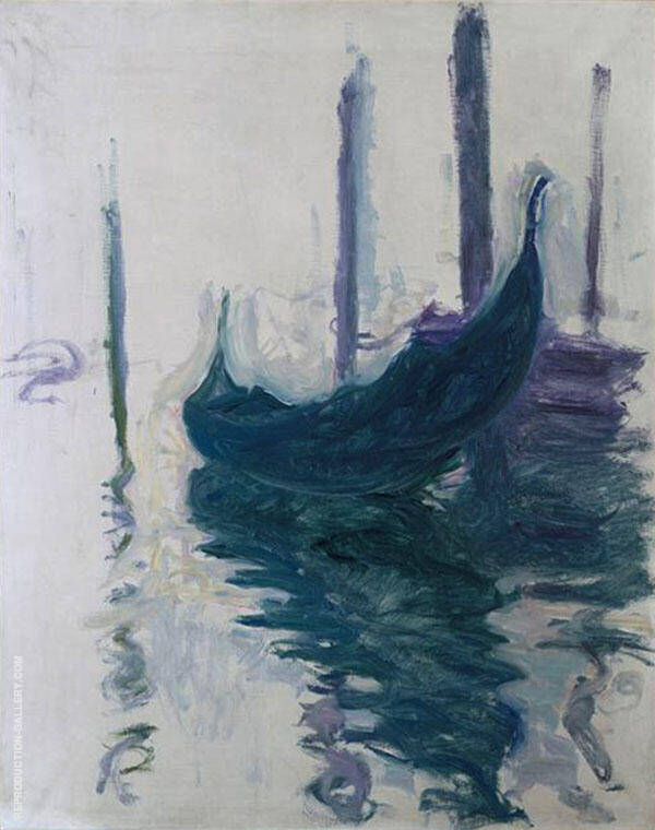 Gondola in Venice 1908 by Claude Monet | Oil Painting Reproduction
