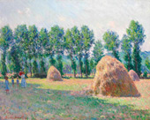Haystacks Giverny 1885 By Claude Monet