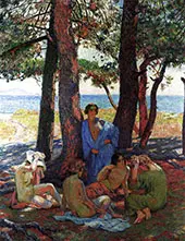 Bathers under The Pines by The Sea 1926 By William Merritt Chase