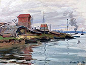 The Seine at Le Petit Gennevilliers By Claude Monet
