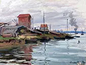 The Seine at Le Petit Gennevilliers By Claude Monet