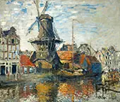 The Windmill Onbekende Canal Amsterdam 1874 By Claude Monet