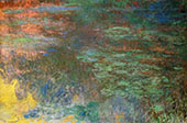 Water Lily Pond Evening 1920 - detail 1 By Claude Monet