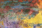 Water Lily Pond Evening 1920 - detail 2 By Claude Monet